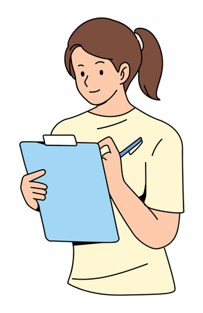 Nurse write medical report  Illustration