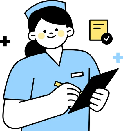 Nurse writing in notepad  Illustration