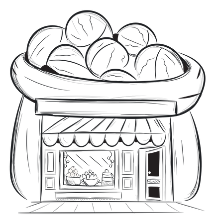 Nüsse Shop  Illustration