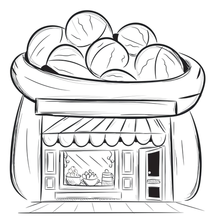 Nüsse Shop  Illustration