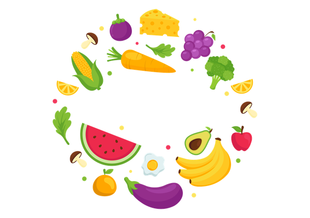 Nutrição e alimentos dietéticos  Ilustração