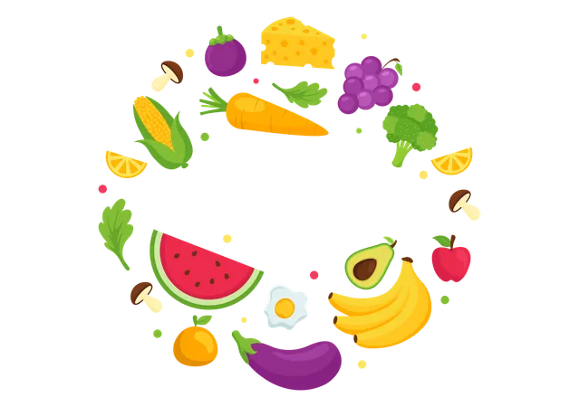 Nutrição e alimentos dietéticos  Ilustração