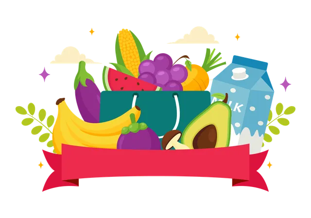 Nutrición Frutas  Ilustración