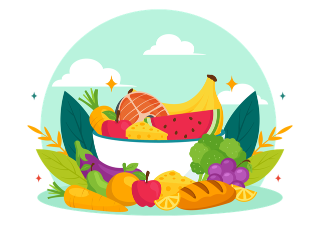 Nutrition Food bowl  Illustration