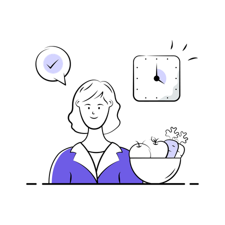 Nutrition Specialist plans out diet chart  Illustration