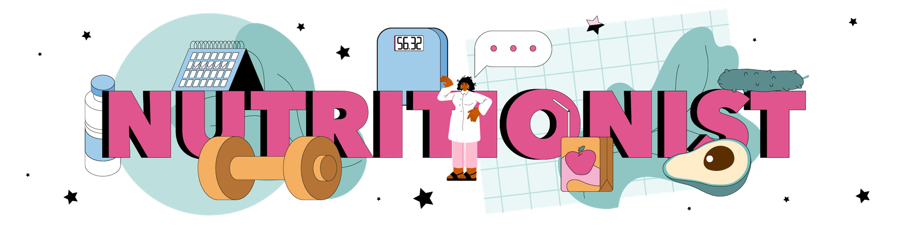 Nutrition therapy with healthy  Illustration