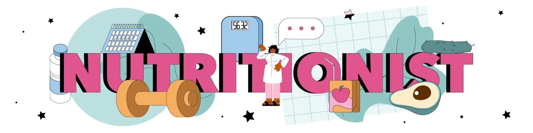 Nutrition therapy with healthy  Illustration