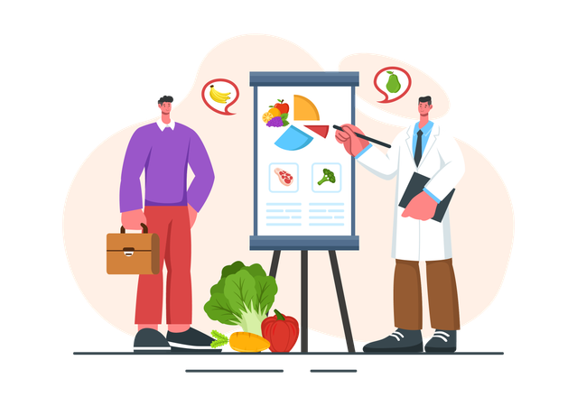 Nutritionist Explain Diet chart  Illustration