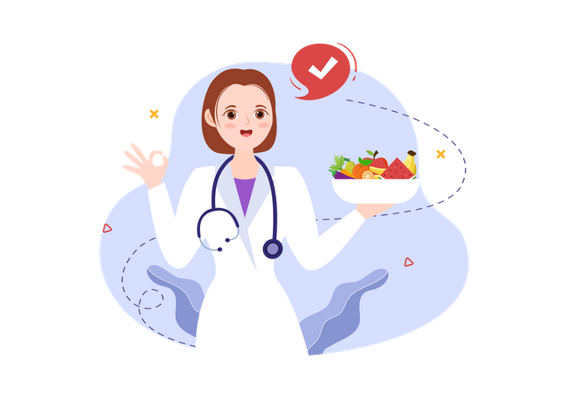 Nutritionist with diet  Illustration