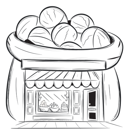 Nuts Shop  Illustration