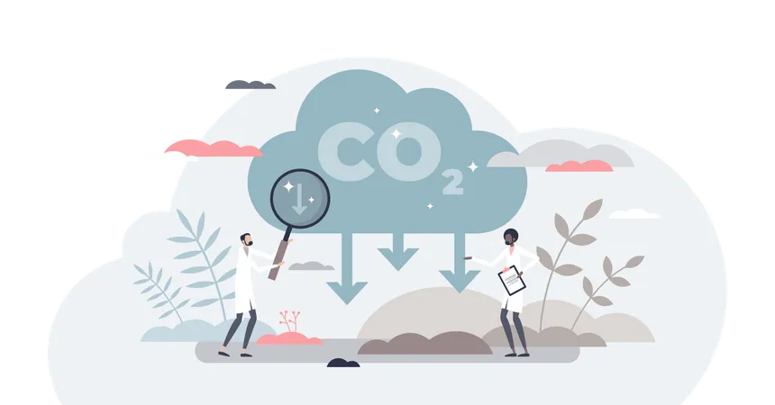Alternative Energienutzung zur Vermeidung von Umweltgefahren durch Luftverschmutzung und Abgasrauchwolken  Illustration