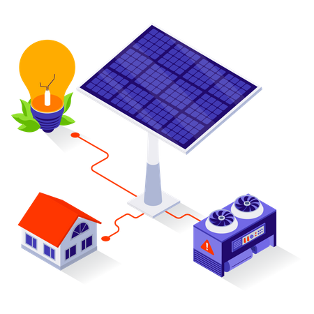 Nutzung der Sonnenenergie  Illustration