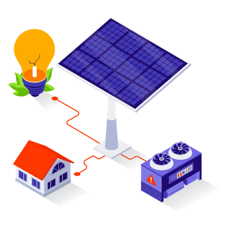 Nutzung der Sonnenenergie  Illustration