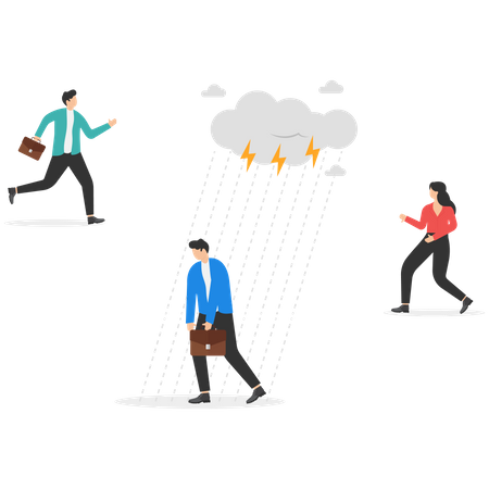 Nuvem de chuva sobre o gerente  Illustration