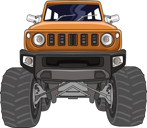 O caminhão monstro off-road laranja  Ilustração