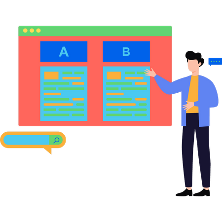 O cara está explicando o software  Illustration