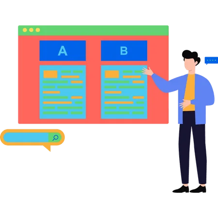 O cara está explicando o software  Illustration