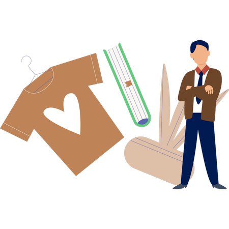 O empresário está comprando camisa online  Ilustração