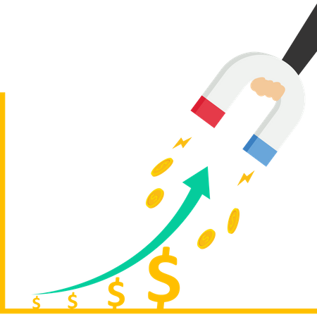 O gráfico disparou com o dinheiro dos investidores  Ilustração