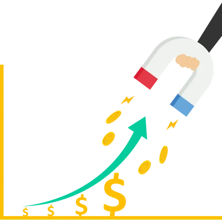 O gráfico disparou com o dinheiro dos investidores  Ilustração