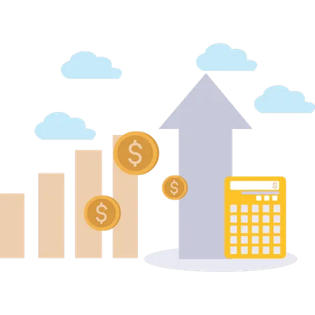 O gráfico do mercado de ações está subindo  Ilustração