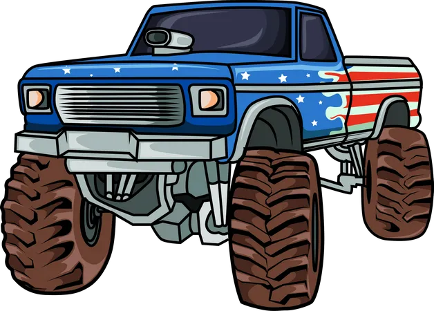 O grande carro monster truck  Illustration