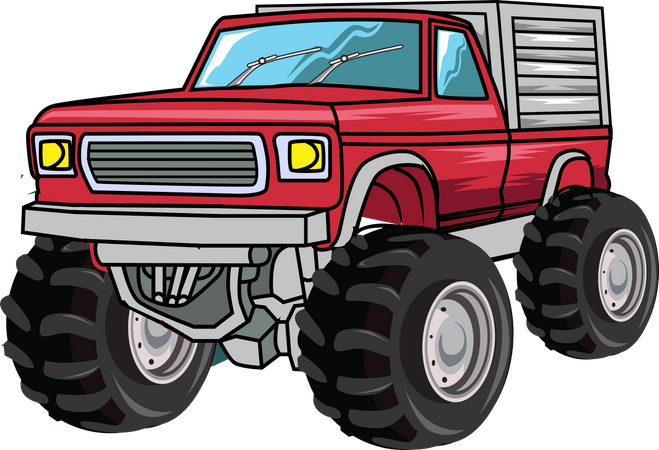 O grande carro monster truck  Ilustração