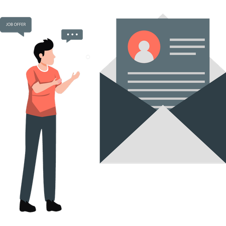 O homem está explicando o arquivo de e-mail  Illustration