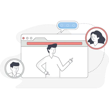 O homem está fazendo um vídeo de marketing  Ilustração