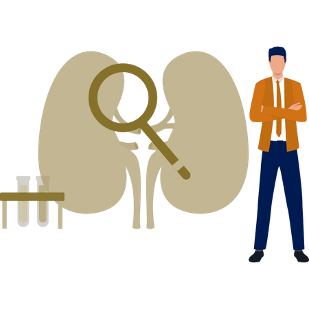 O macho está procurando infecção renal  Ilustração