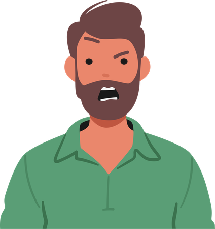 O menino está com raiva  Ilustração