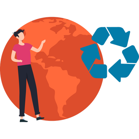 O menino está contando sobre a reciclagem  Illustration