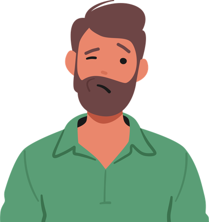 O menino está dando uma expressão confusa  Ilustração
