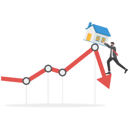 O mercado imobiliário está caindo  Ilustração