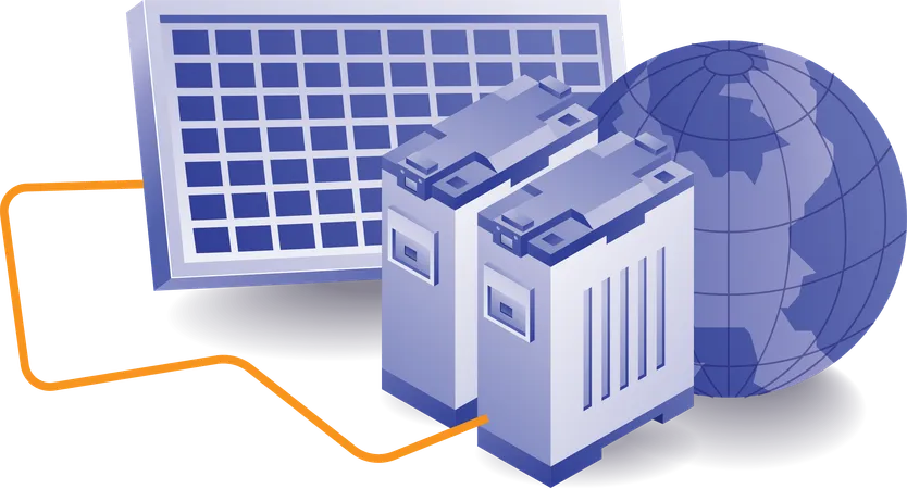 O mundo das baterias de energia de painéis solares eco green 1  Ilustração