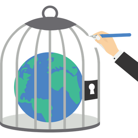 O planeta Terra está em perigo  Ilustração