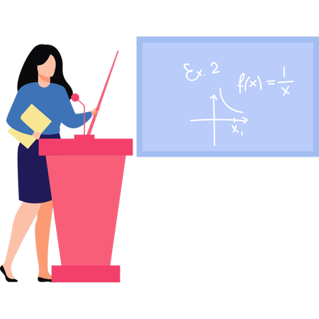 O professor está dando uma palestra  Ilustração