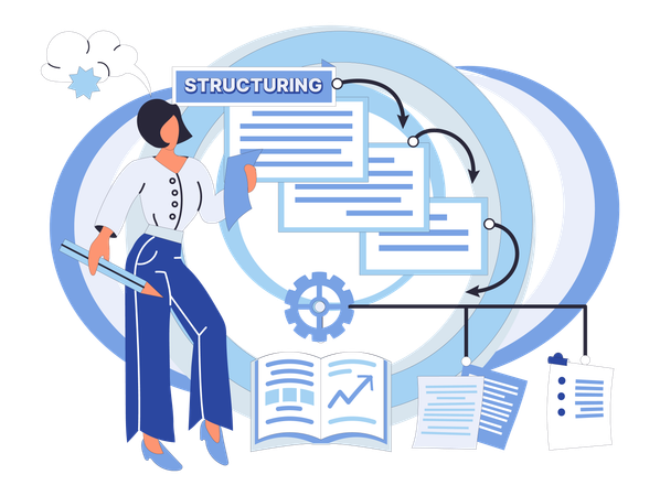 O sucesso das organizações depende de procedimentos de fluxo de trabalho eficientes  Ilustração