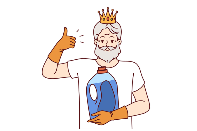O velho se considera o rei real  Ilustração