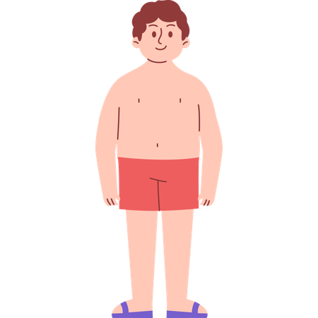 Obese Man after Weight Loss  Illustration