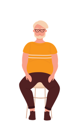 Obese Man  Illustration