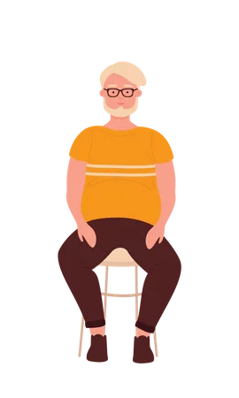 Obese Man  Illustration