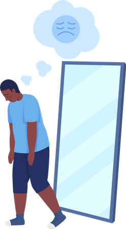Obese teenager boy  Illustration