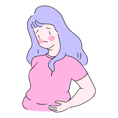 Obese unhappy girl  Illustration