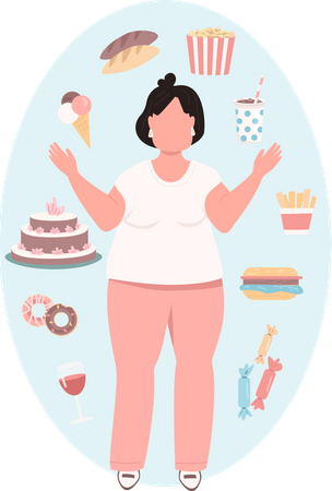 Obese woman  Illustration