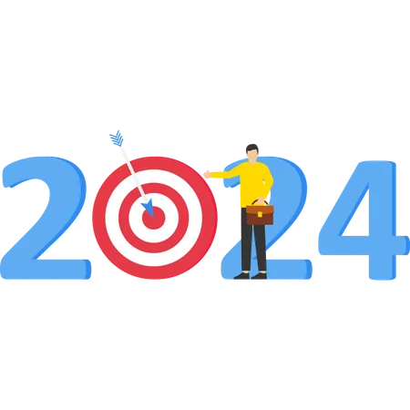 Objetivo de año nuevo 2024  Ilustración