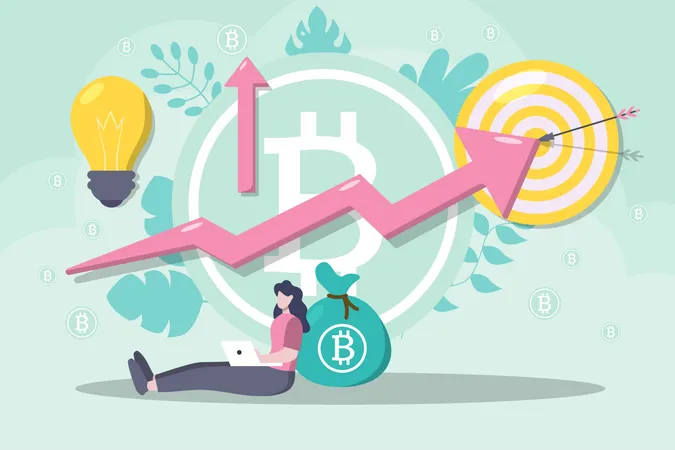 Objetivo de inversión bitcoin  Ilustración