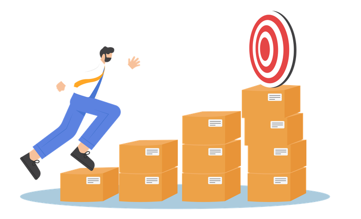 Objetivo de ventas online con el objetivo de aumentar el número  Ilustración