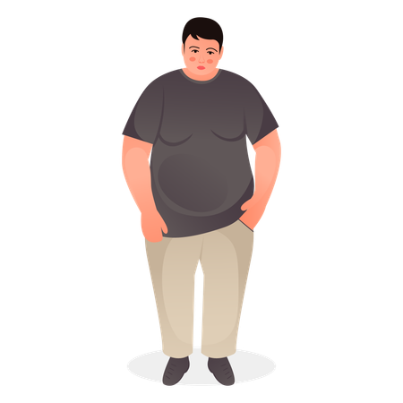 Obsee man standing  Illustration
