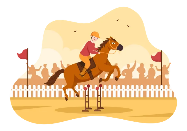 Obstacle de saut à cheval  Illustration
